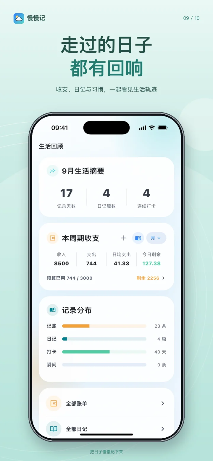走过的日子,都有回响。收支、日记与习惯,一起看见生活轨迹